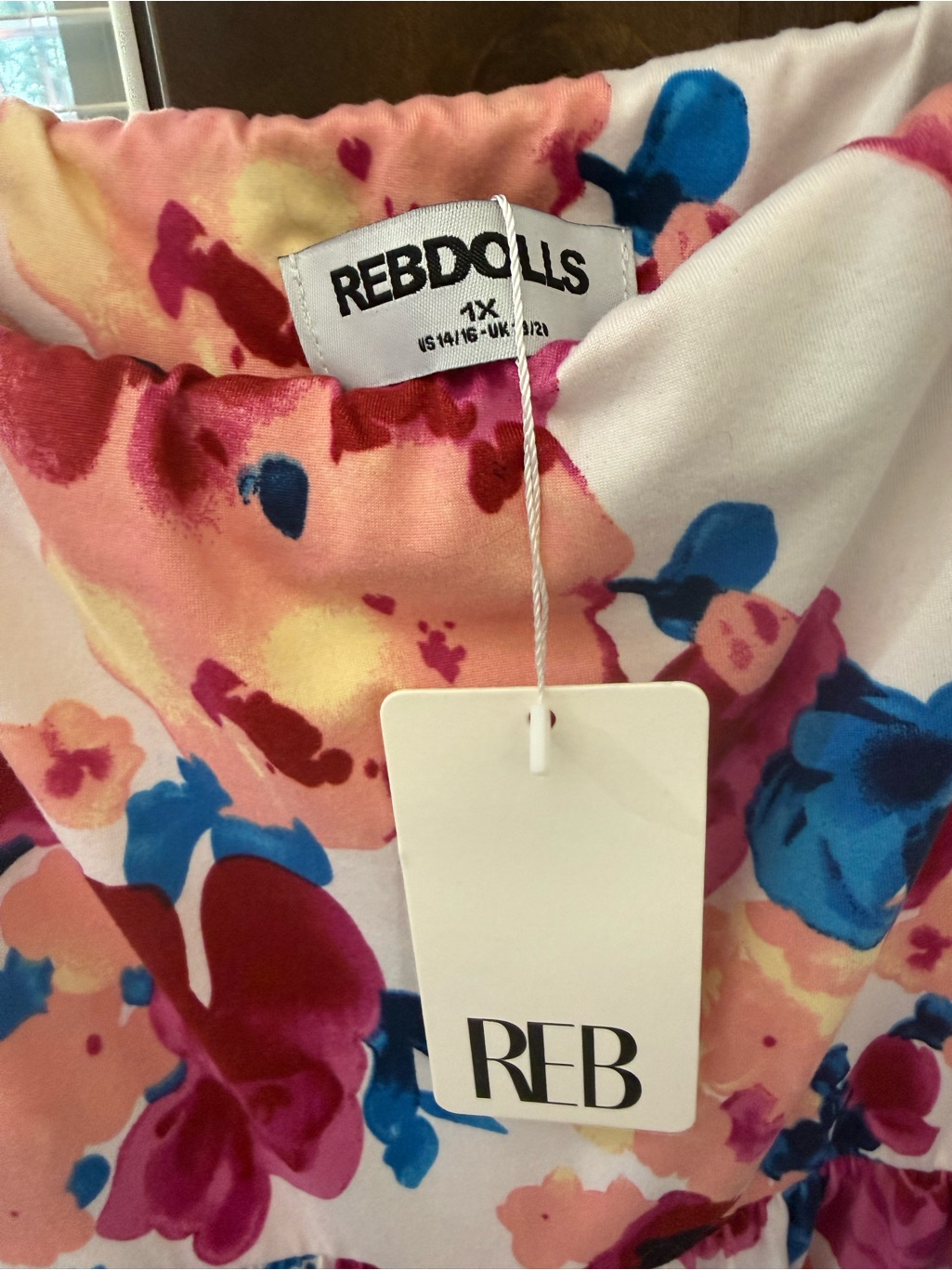 Rebdolls New With Tags Pink Multi Floral Tie-Shoulder Maxi Dress — image 4 of 8